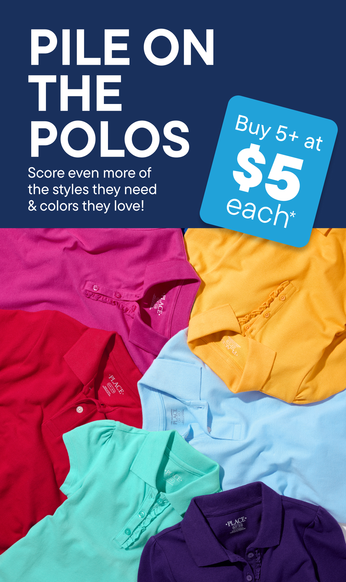 Polos 5+ for $5 each