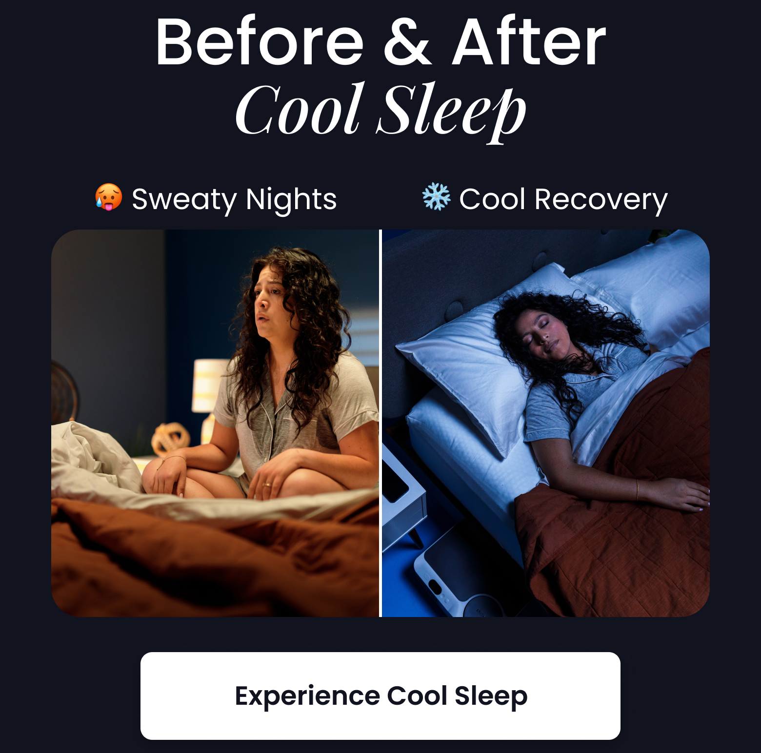 Before & After Cool Sleep: From sweaty night to cool recovery - EXPERIENCE COOL SLEEP