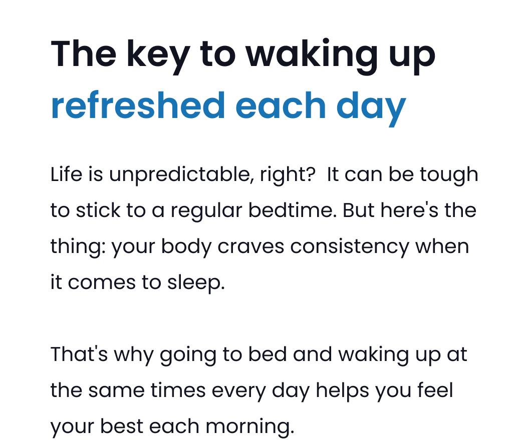 The key to waking up refreshed each day | Life is unpredictable right? It can be tough to stick to a regular bedtime. But here's the thing: your body craves consistency when it comes to sleep.