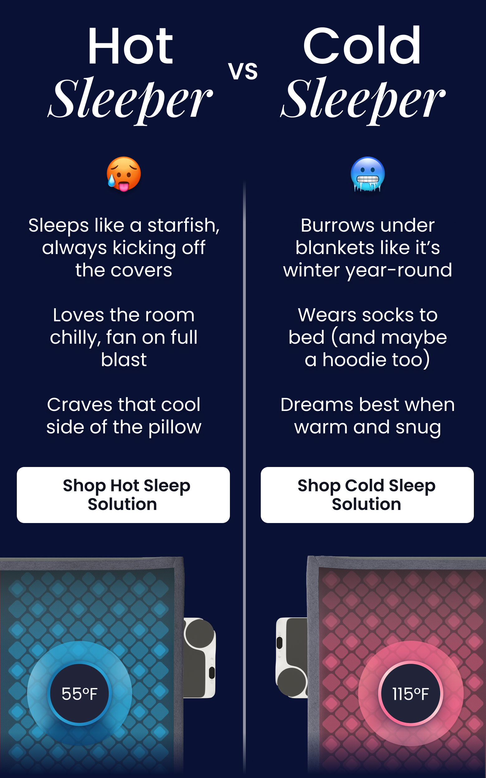 Hot Sleeper vs. Cold Sleeper - SHOP HOT AND COLD SLEEP SOLUTION