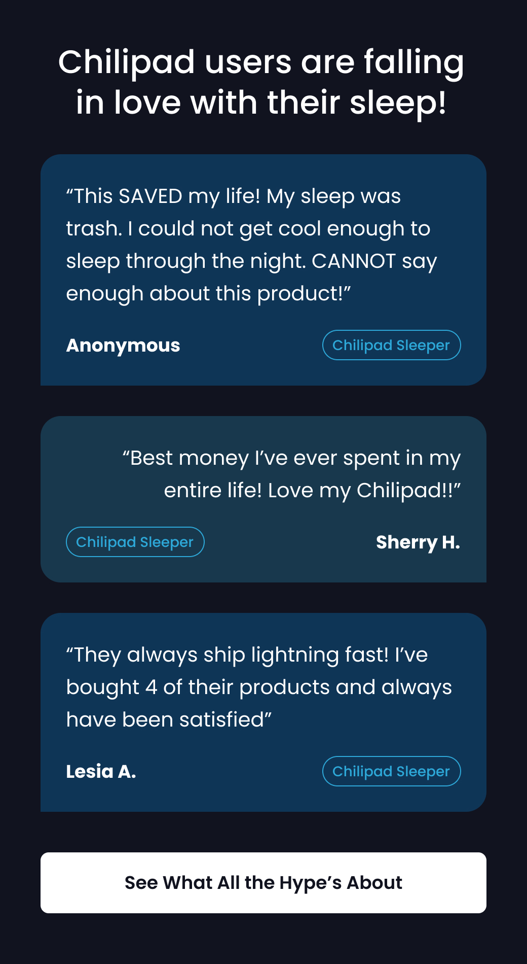 Chilipad users are falling in love with their sleep! - SEE WHAT ALL THE HYPE'S ABOUT