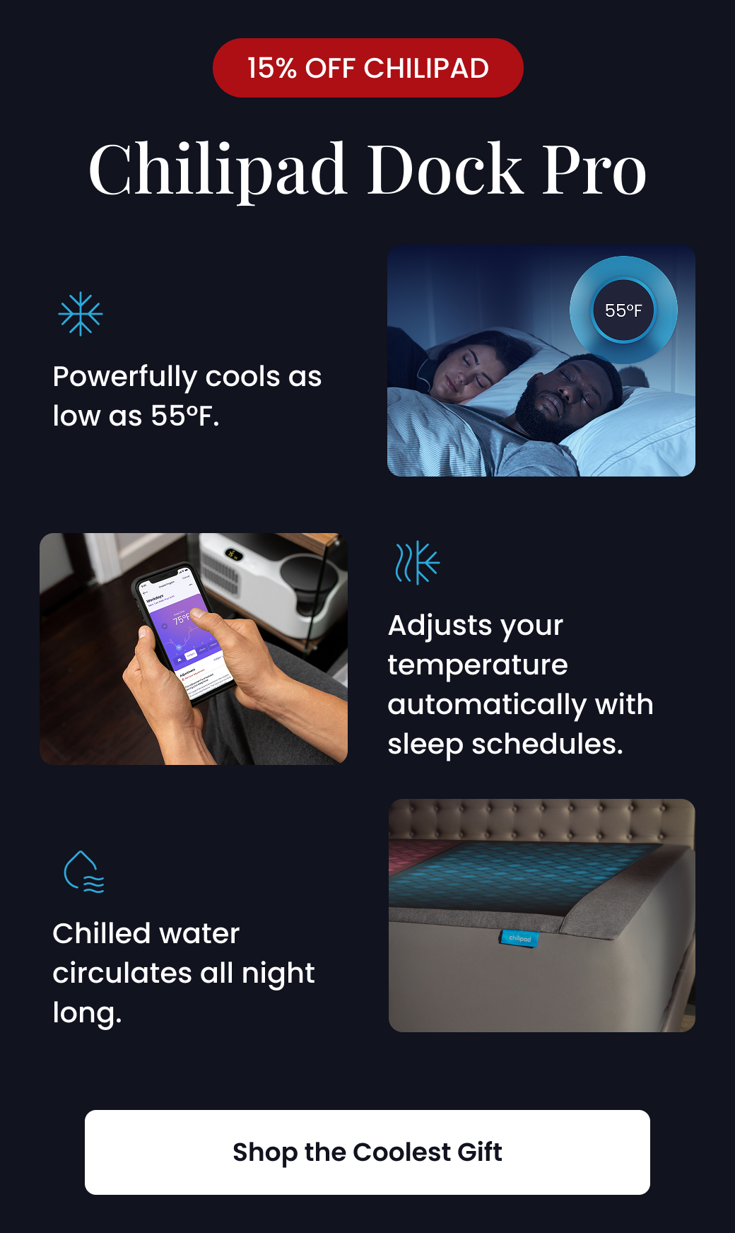 15% OFF CHILIPAD: Chilipad Dock Pro - SHOP DOCK PRO 15% OFF