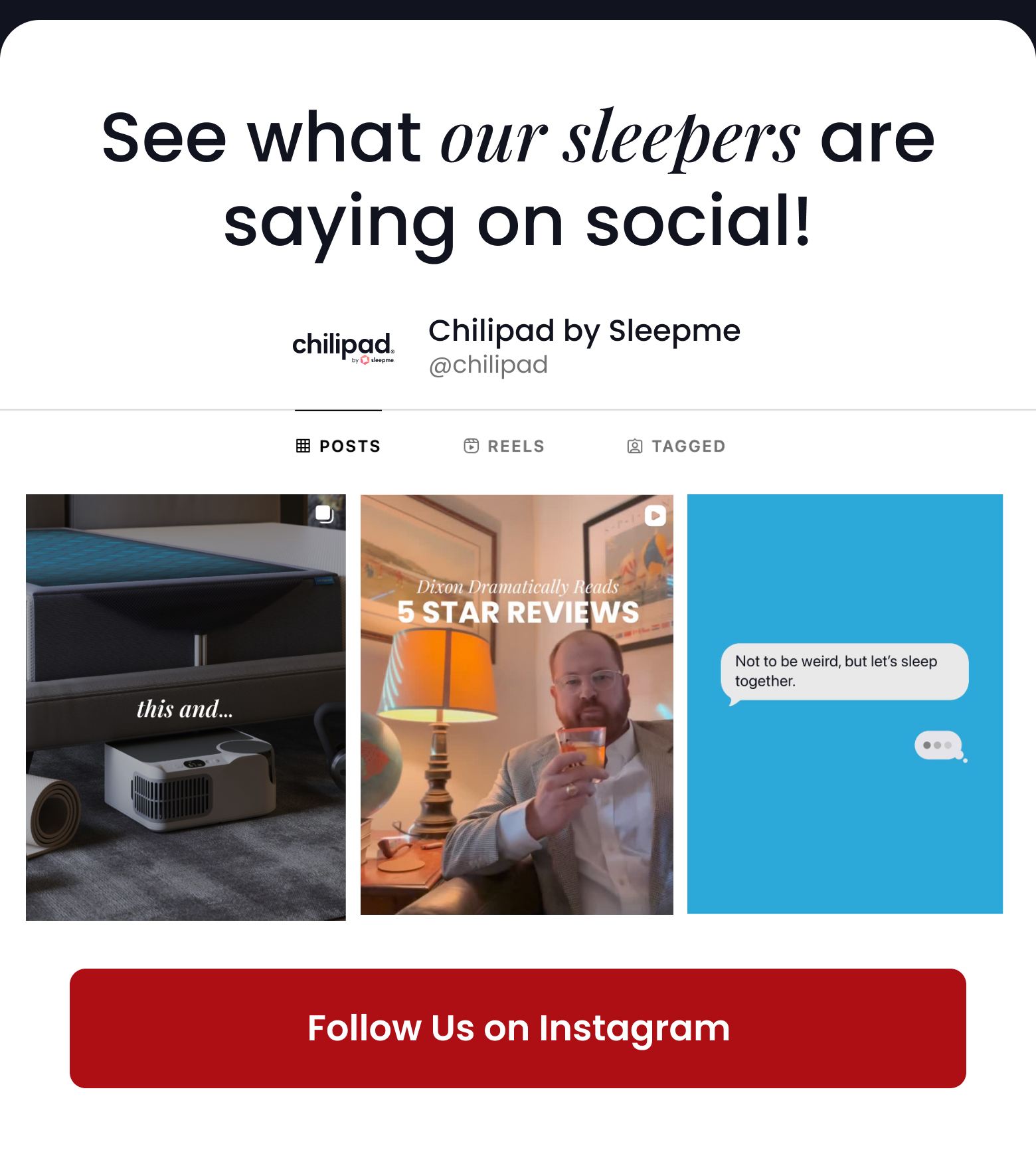 See what our sleepers are saying on social! - FOLLOW US ON INSTAGRAM