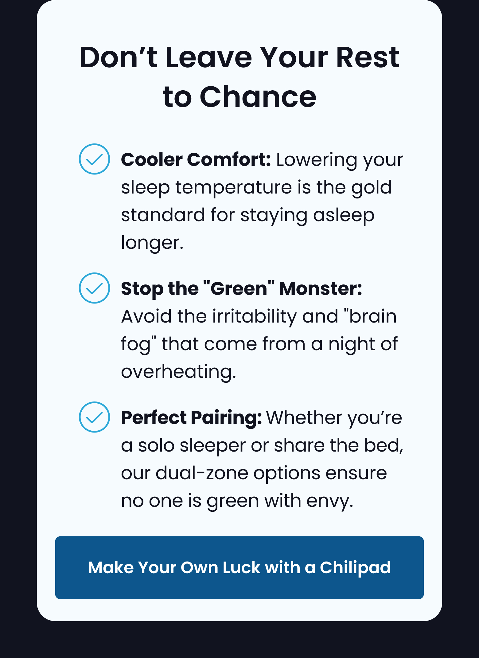 Don't Leave Your Rest to Chance - SHOP CHILIPAD