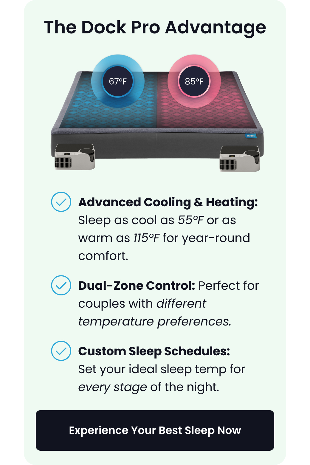 The Dock Pro Advantage: Advanced Cooling & Heating - Dual-Zone Comfort - Custom Sleep Schedules - EXPERIENCE YOU BEST SLEEP NOW WITH DOCK PRO