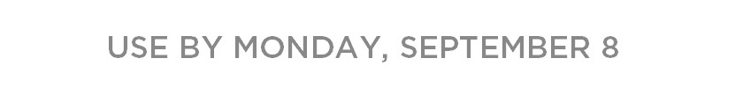 Use by Sunday, July 27