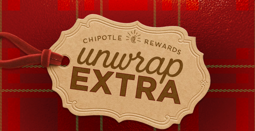 Chipotle Rewards Logo. Unwrap Extra.