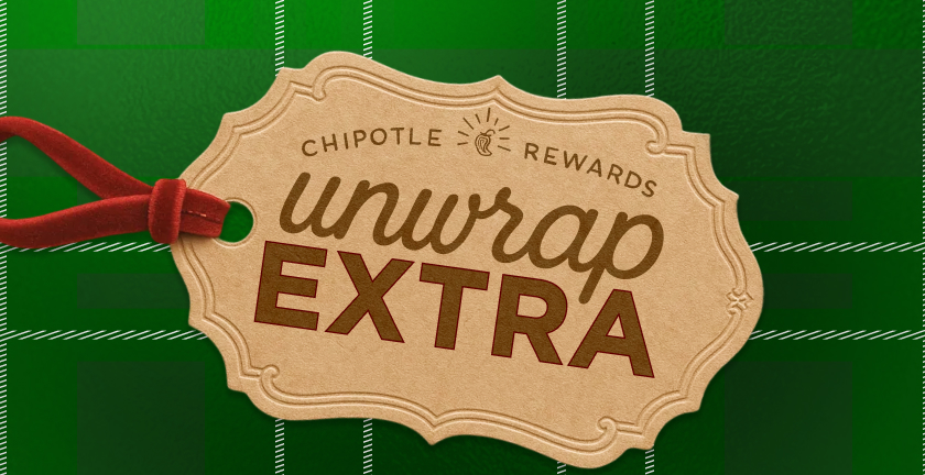 Chipotle Rewards Logo. Unwrap Extra.