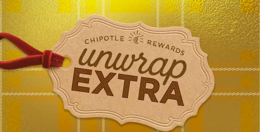 Chipotle Rewards Logo. Unwrap Extra.