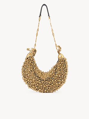 Chain Horse shoulder bag in beaded suede leather