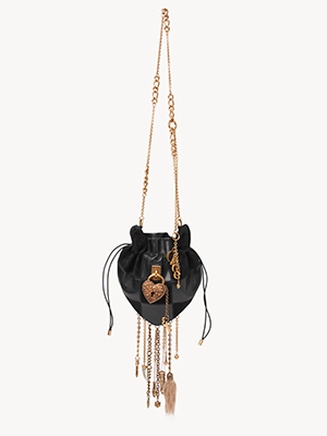 Château Treasures crossbody bag in grained & suede leather
