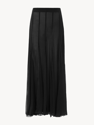 Fluid maxi skirt in silk mousseline