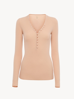 Henley shirt in a merino wool knit