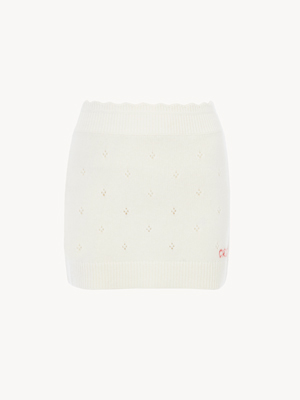 Fitted mini skirt in a wool & cashmere knit