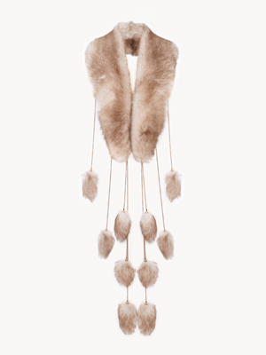 The Treasure Tails scarf in shearling