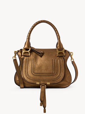 Small Marcie bag in metallized leather