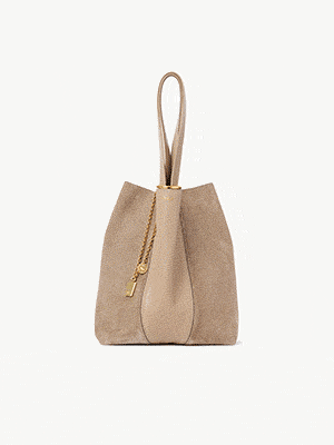 Small Chloé Spin tote bag in grained & suede leather