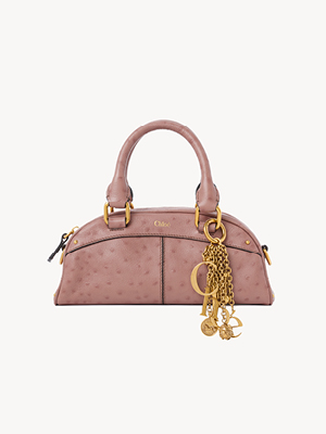 Small Chloé bowling bag in ostrich-effect leather