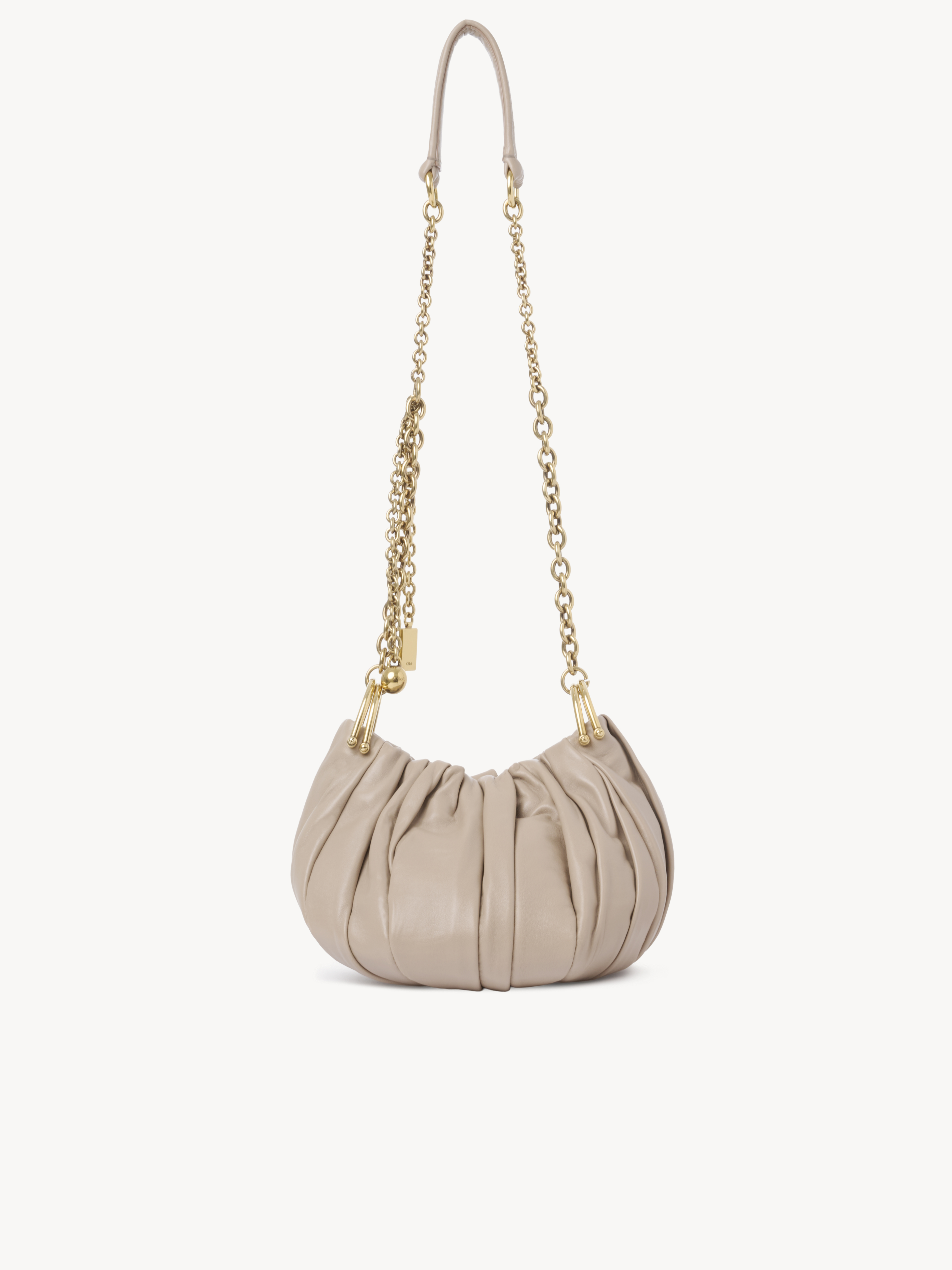 Chloé Plissé shoulder bag with chain in pleated leather