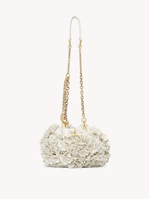Chloé Plissé shoulder bag with chain in leather flowers