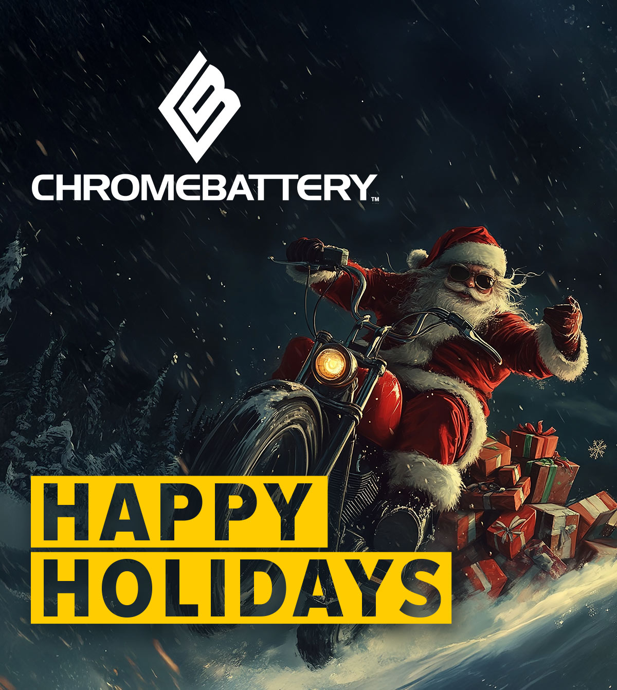 Chrome Battery Happy Holidays