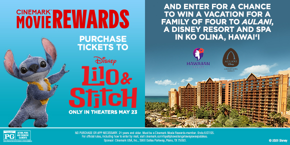 PURCHASE TICKETS TO LILO & STITCH | AND ENTER FOR A CHANCE TO WIN A VACATION FOR A FAMILY OF FOUR TO AULANI, A DISNEY RESORT AND SPA IN KO OLINA, HAWAI'I