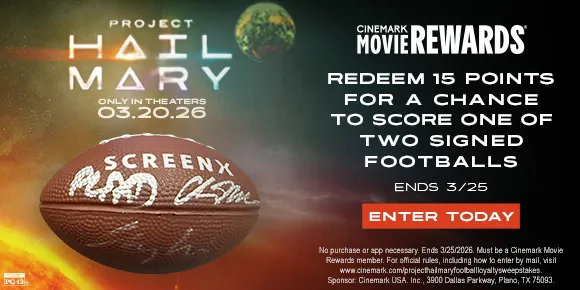 PROJECT HAIL MARY | REDEEM 15 POINTS FOR A CHANCE TO SCORE ONE OF TWO SIGNED FOOTBALLS | ENDS 3/25 | ENTER TODAY >