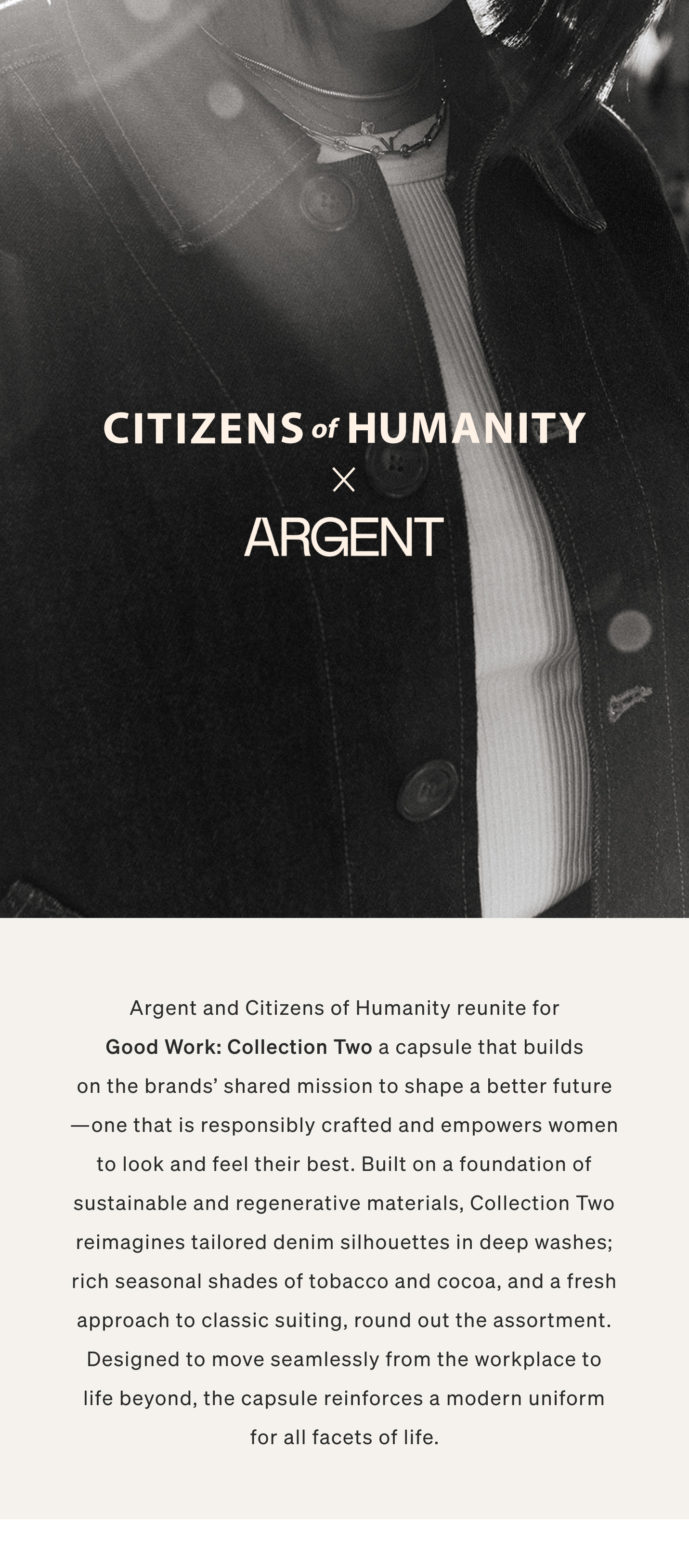 Citizens of Humanity x Argent – Good Work: Collection Two