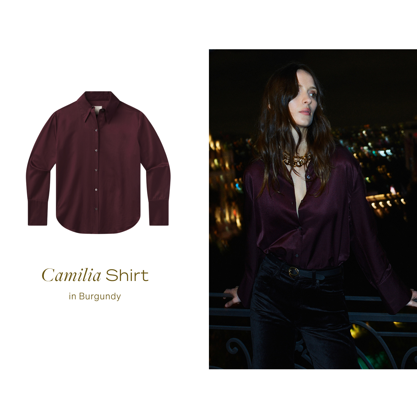 Camilia Shirt in Burgundy