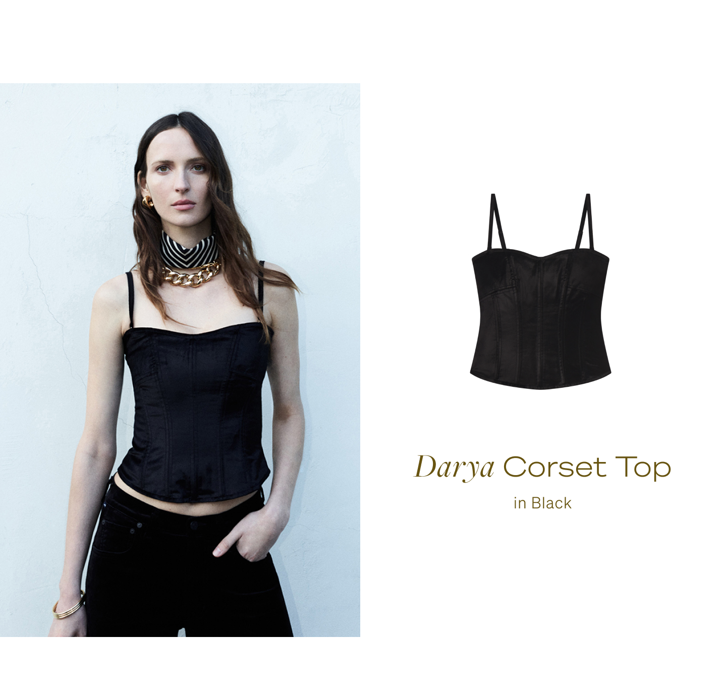 Darya Corset Top in Black
