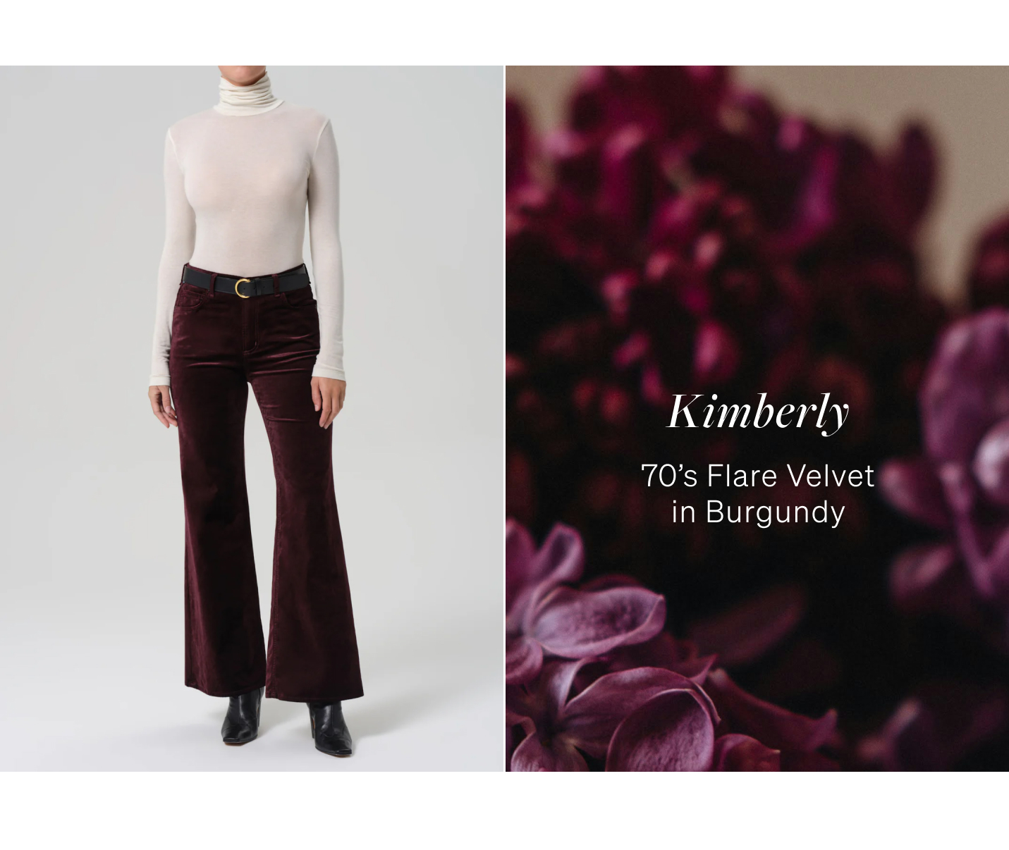 Shop Kimberly 70's Flare in Burgundy