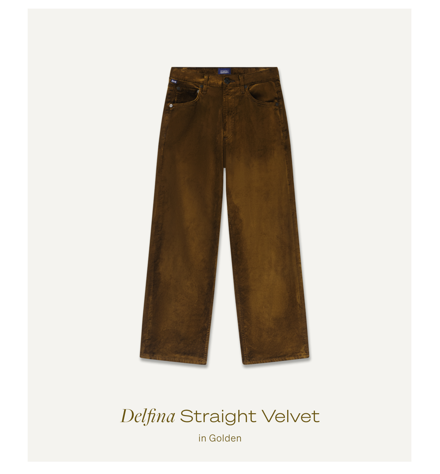 Shop the Delfina Straight Velvet in Golden