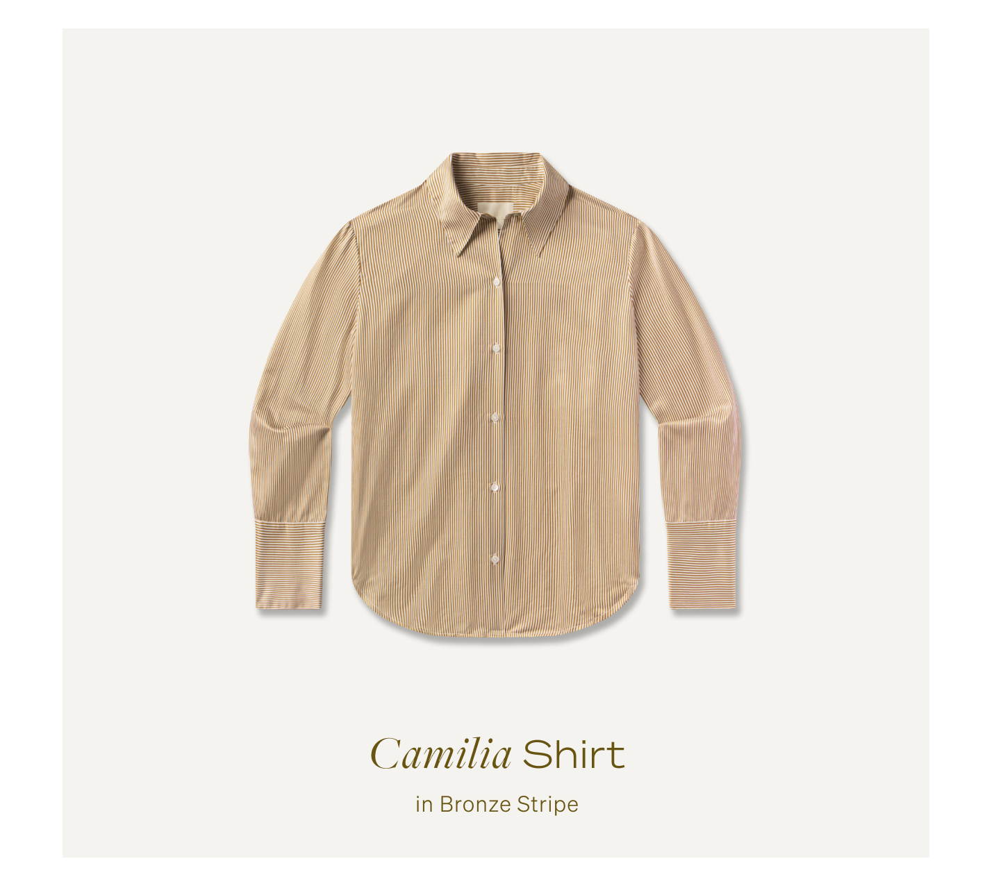 Shop the Camilia Shirt in Bronze Stripe