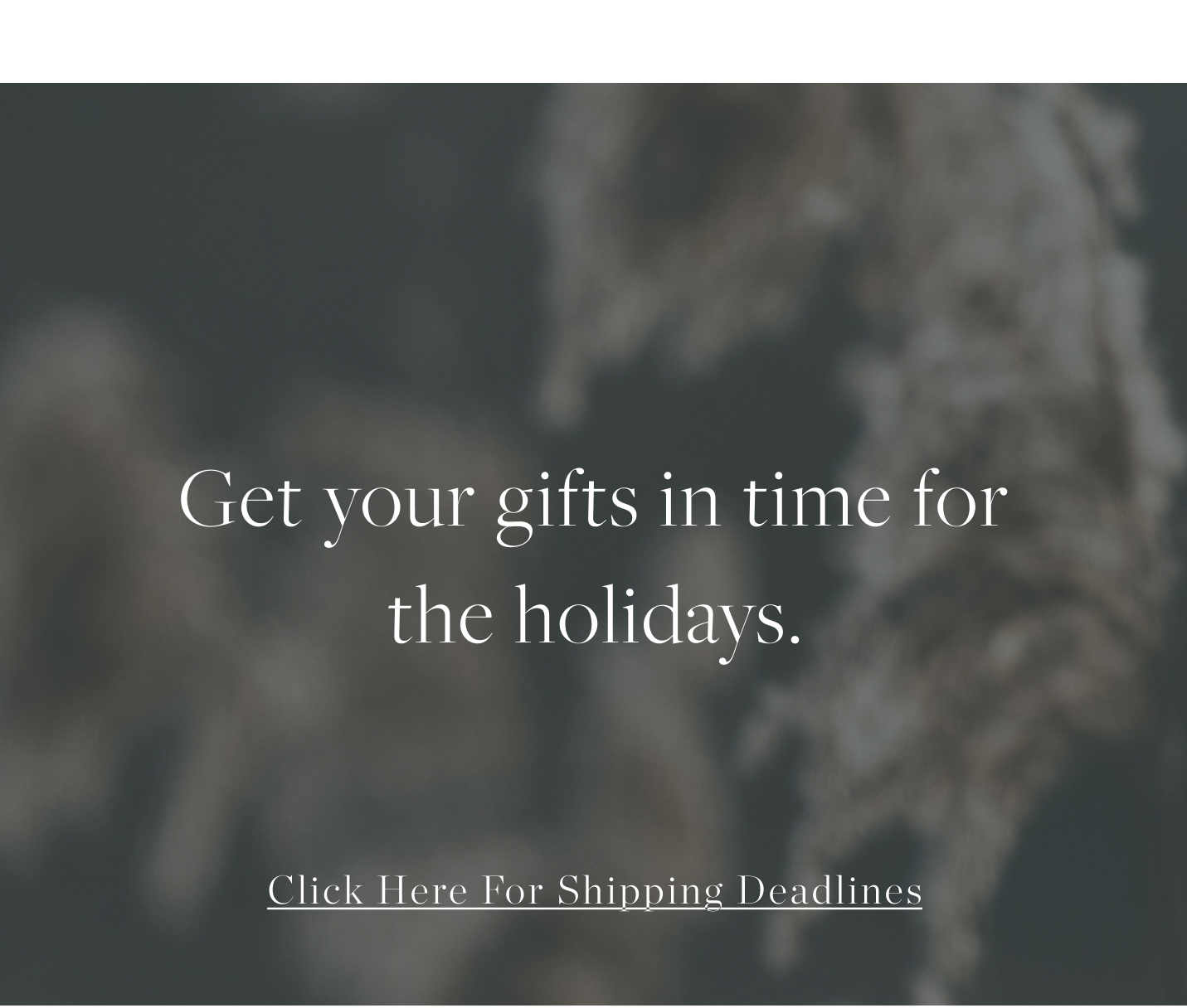 Get Your Gifts in Time for the Holidays – Click here for Shipping Deadlines