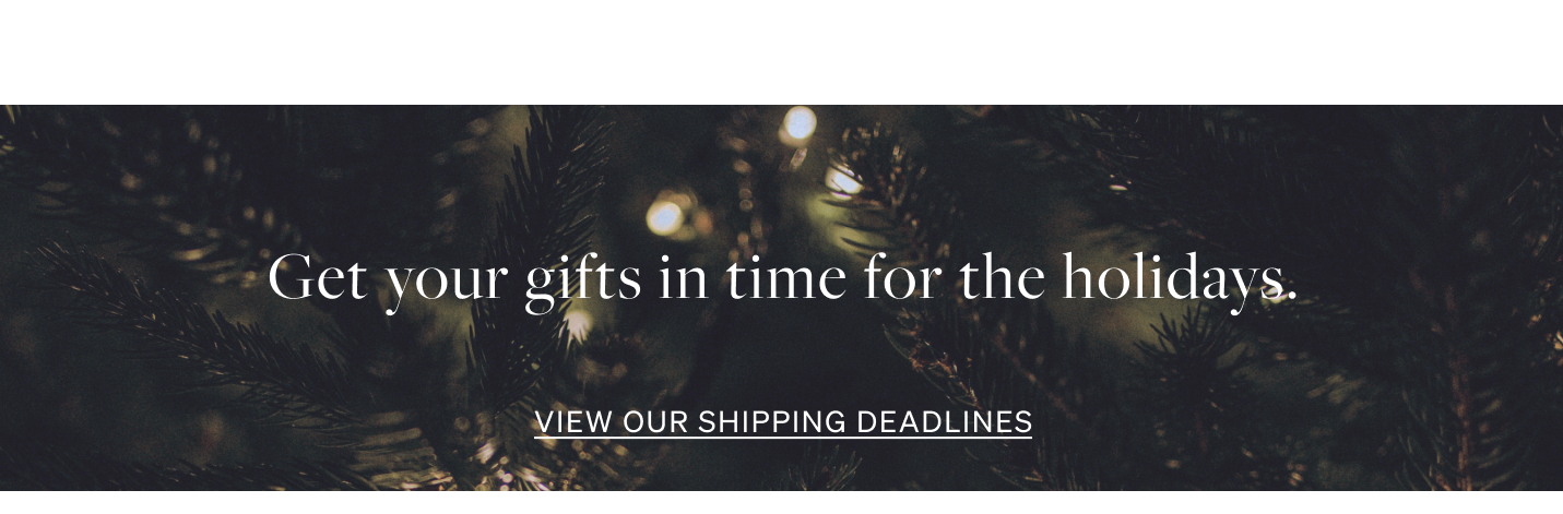 Get your gifts in time for the holidays - View our shipping deadlines