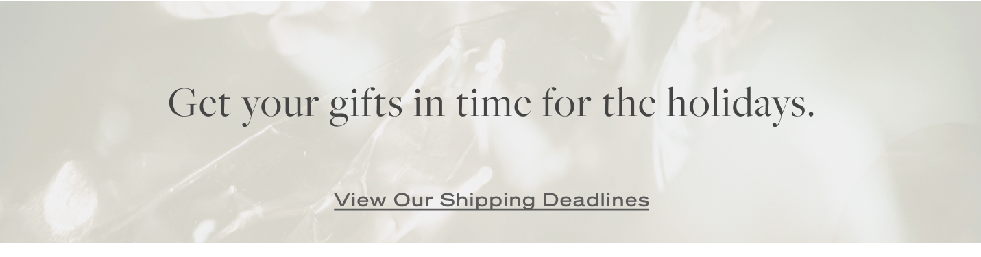 Get your gifts in time for the holidays - View our shipping deadlines