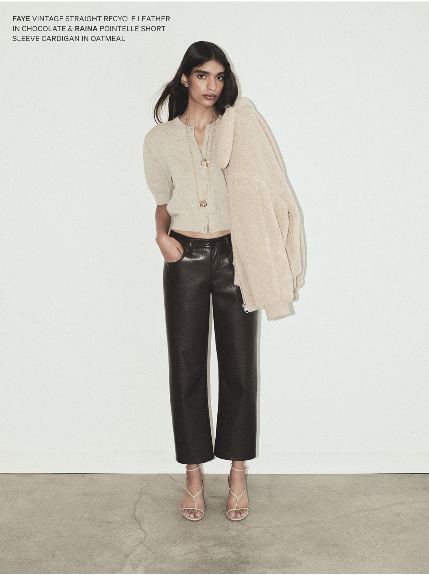 Shop the Faye Vintage Straight & Raina Pointelle Short Sleeve Cardigan