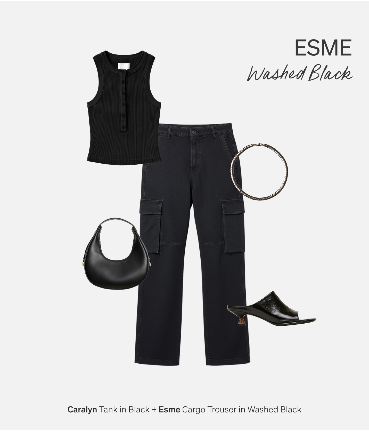 Shop the Esme Cargo in Washed Black