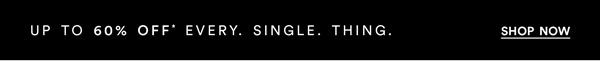 Up to 60% Off* Every. Single. Thing.