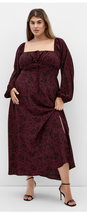 Shop the Abbigail Long Sleeve Print Maxi Dress