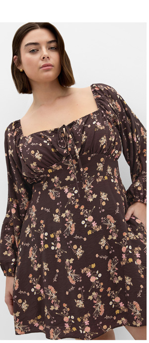 Shop the Abbie Long Sleeve Print Mini Dress