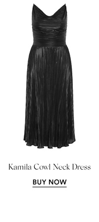 Shop the Kamila Cowl Neck Pleated Dress