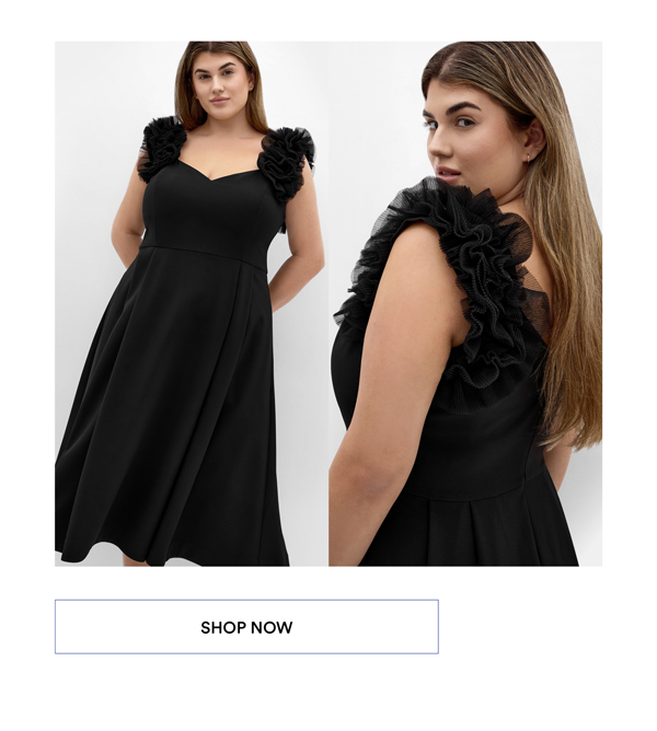 Shop the Roselyn Ruffle Tulle Midi Dress