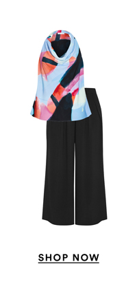Shop the Chloe Aspect Print Cowl Neck Top