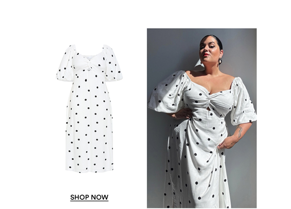 Shop the Nala Spot Print Twist Front Dress