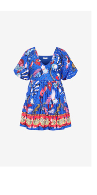 Shop the Simona Print Puff Sleeve Mini Dress