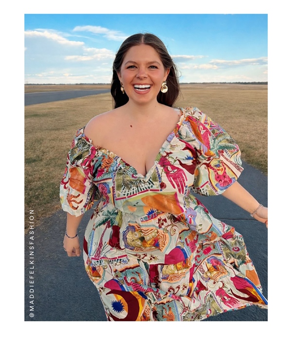 Shop the Simona Print Puff Sleeve Dress