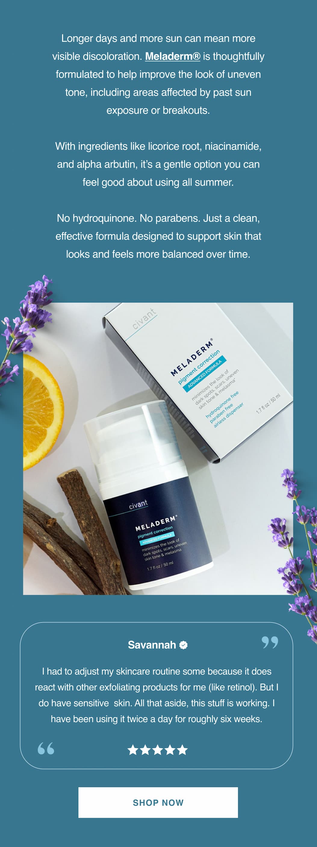 Gentle care for dark spots.