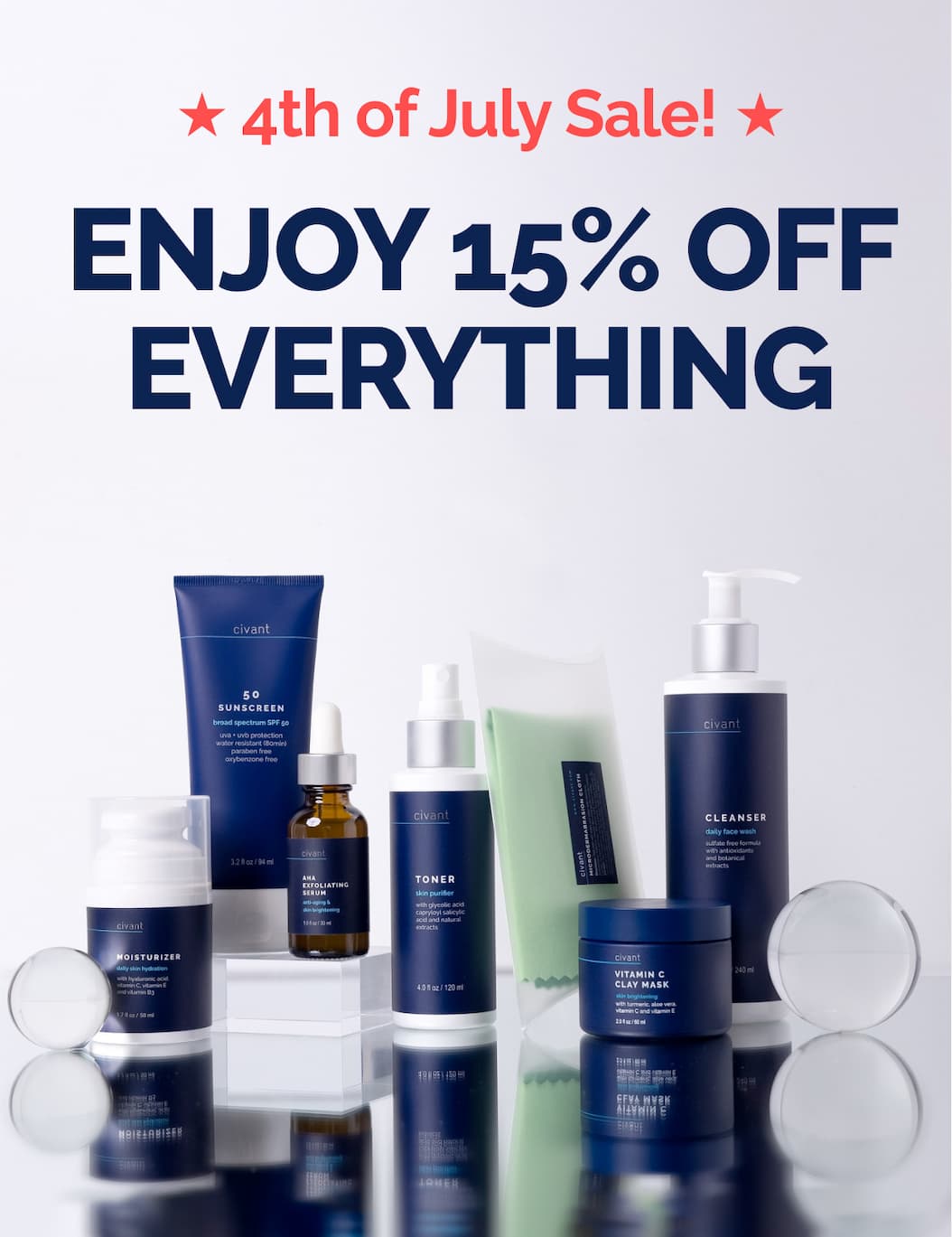 4th of July Sale! Enjoy 15% OFF EVERYTHING