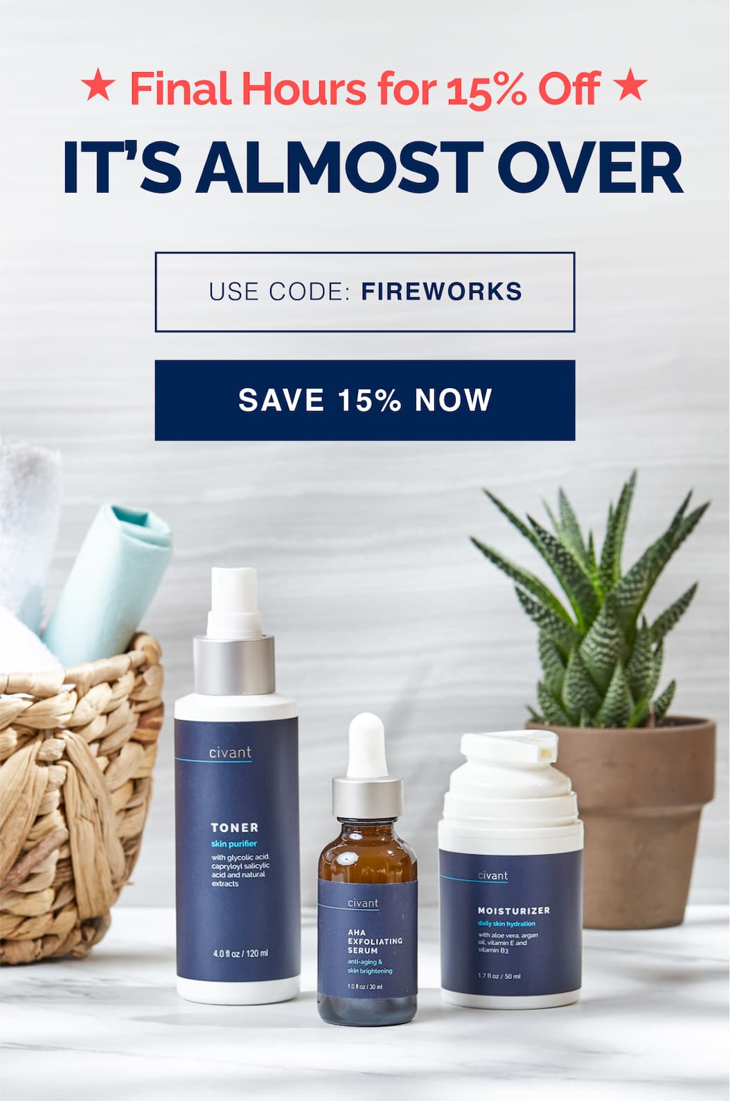 Final hours for 15% Off